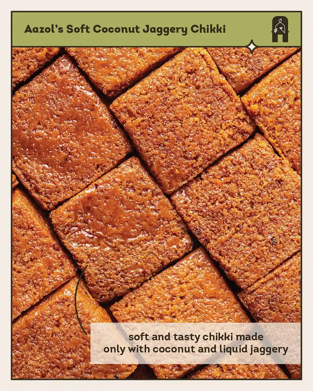 Soft Coconut Jaggery Chikki (10pcs/30pcs/60pcs)