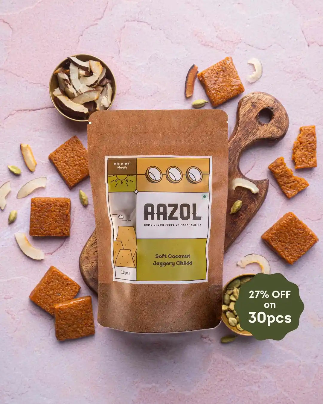 Soft Coconut Jaggery Chikki
