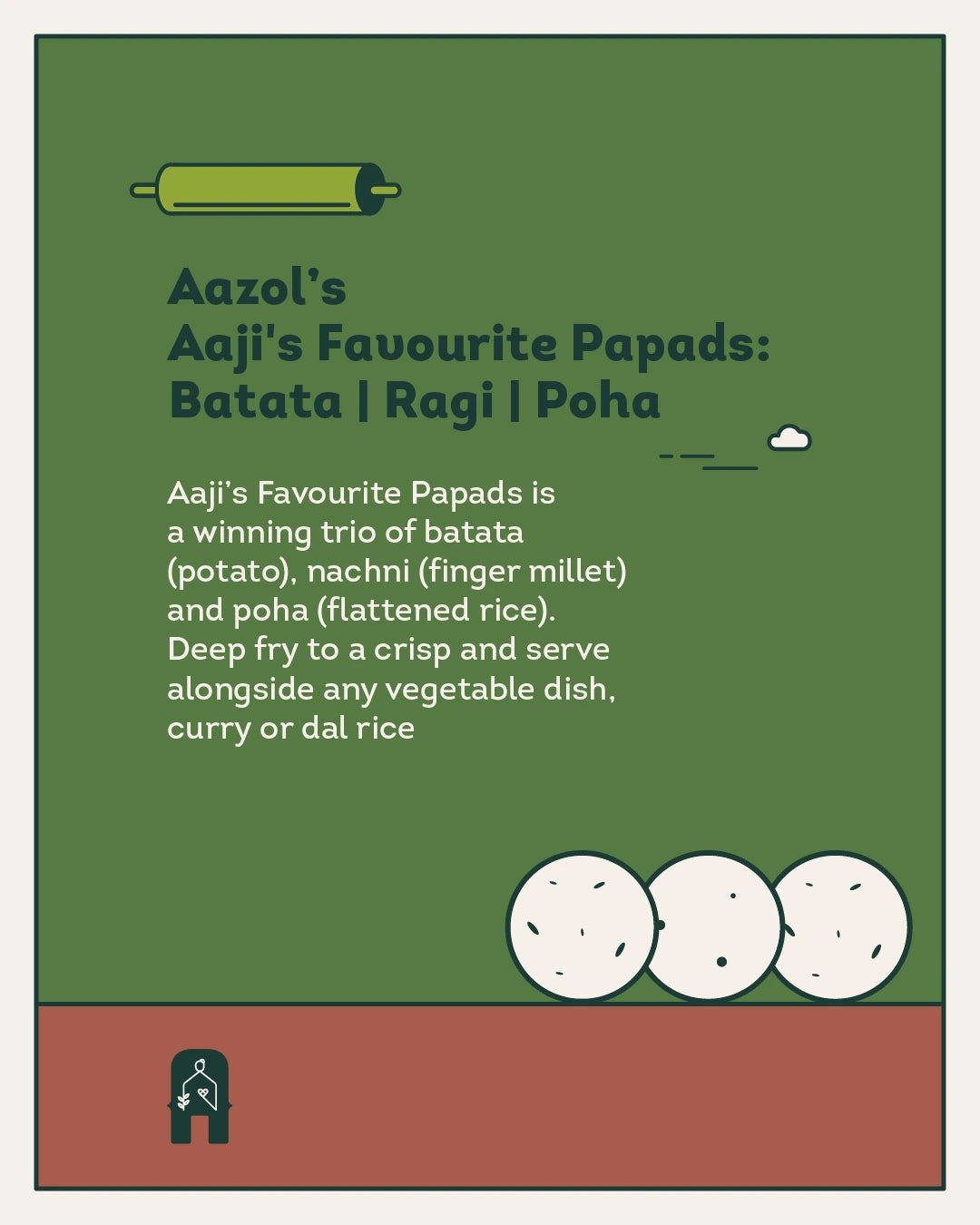 Aaji's Favourite Papads: Batata | Ragi | Poha (100g/400g)