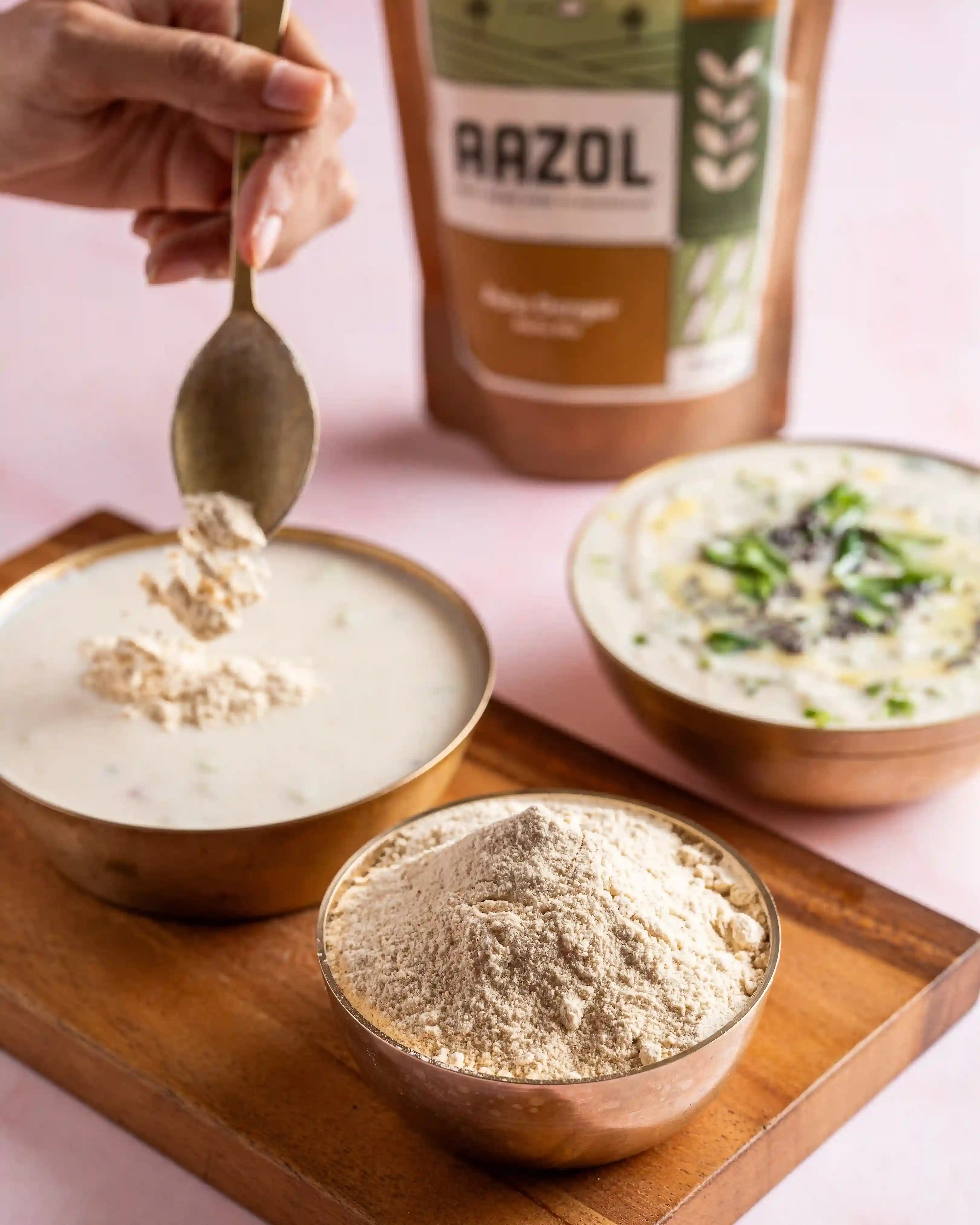 Aazol's Easy Raita Mix (Poha Dangar) added to dahi_yogurt