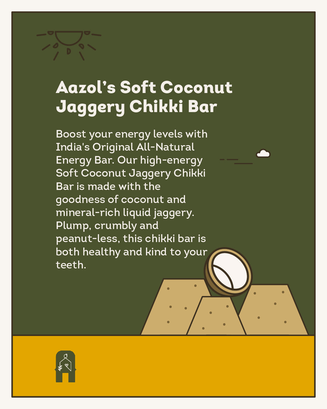 Soft Coconut Jaggery Chikki Bar (3 bars/9 bars)