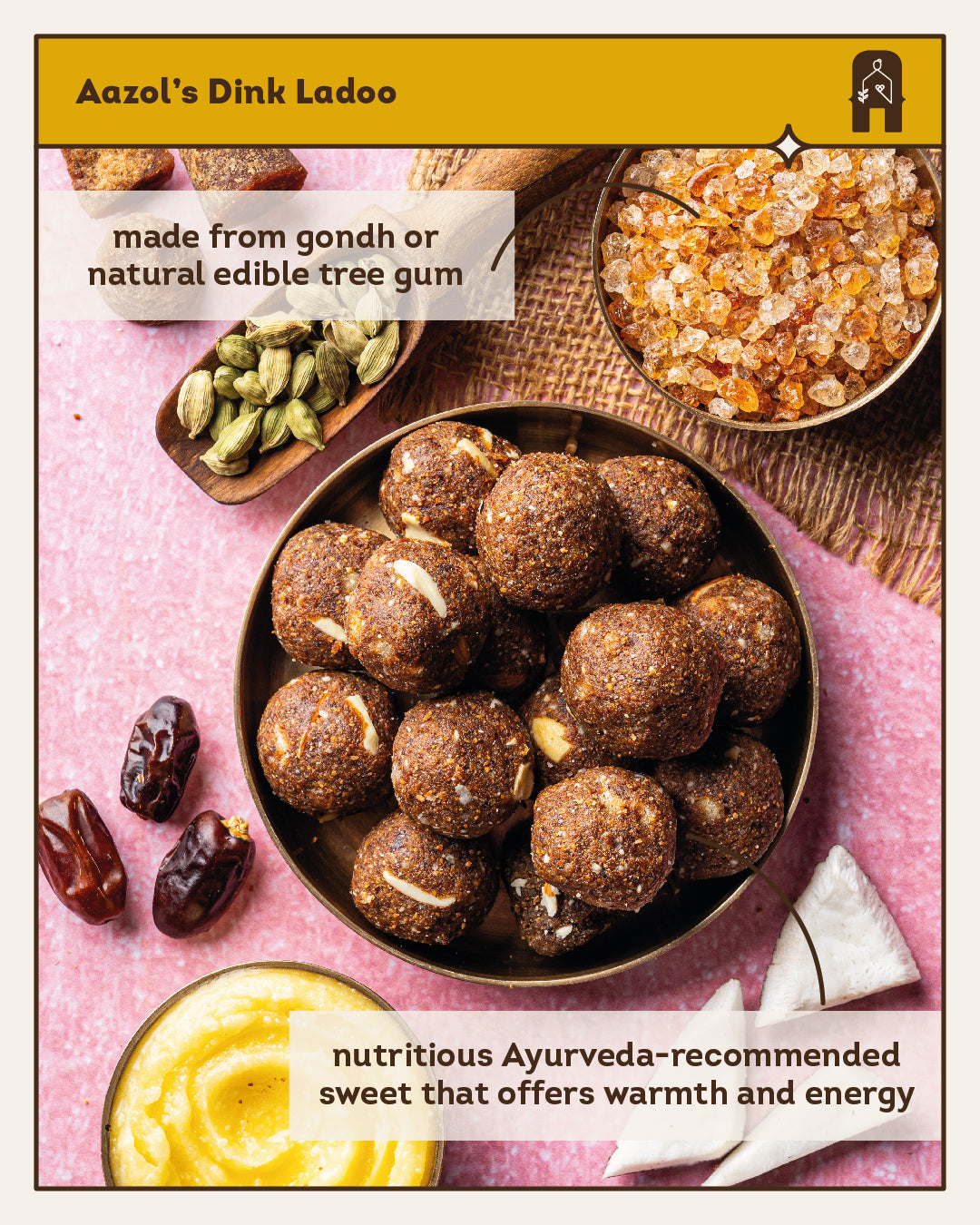 Dink Ladoo: High-energy Gondh Snack - 250g (Pack of 1/Pack of 3)
