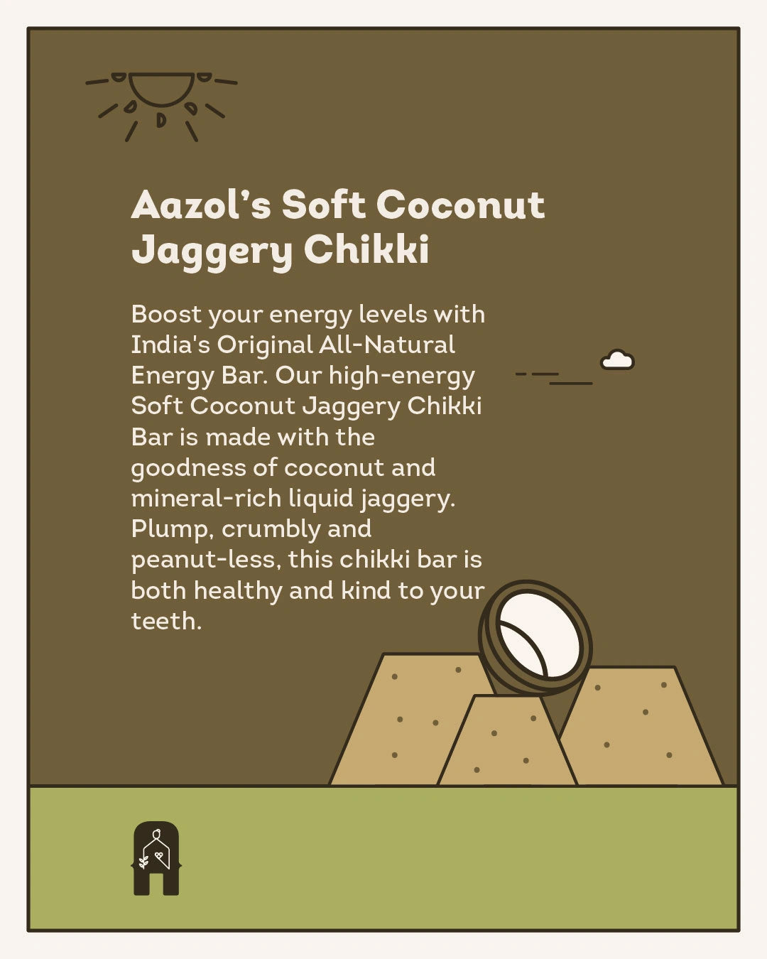 Soft Coconut Jaggery Chikki (10pcs/30pcs/60pcs)