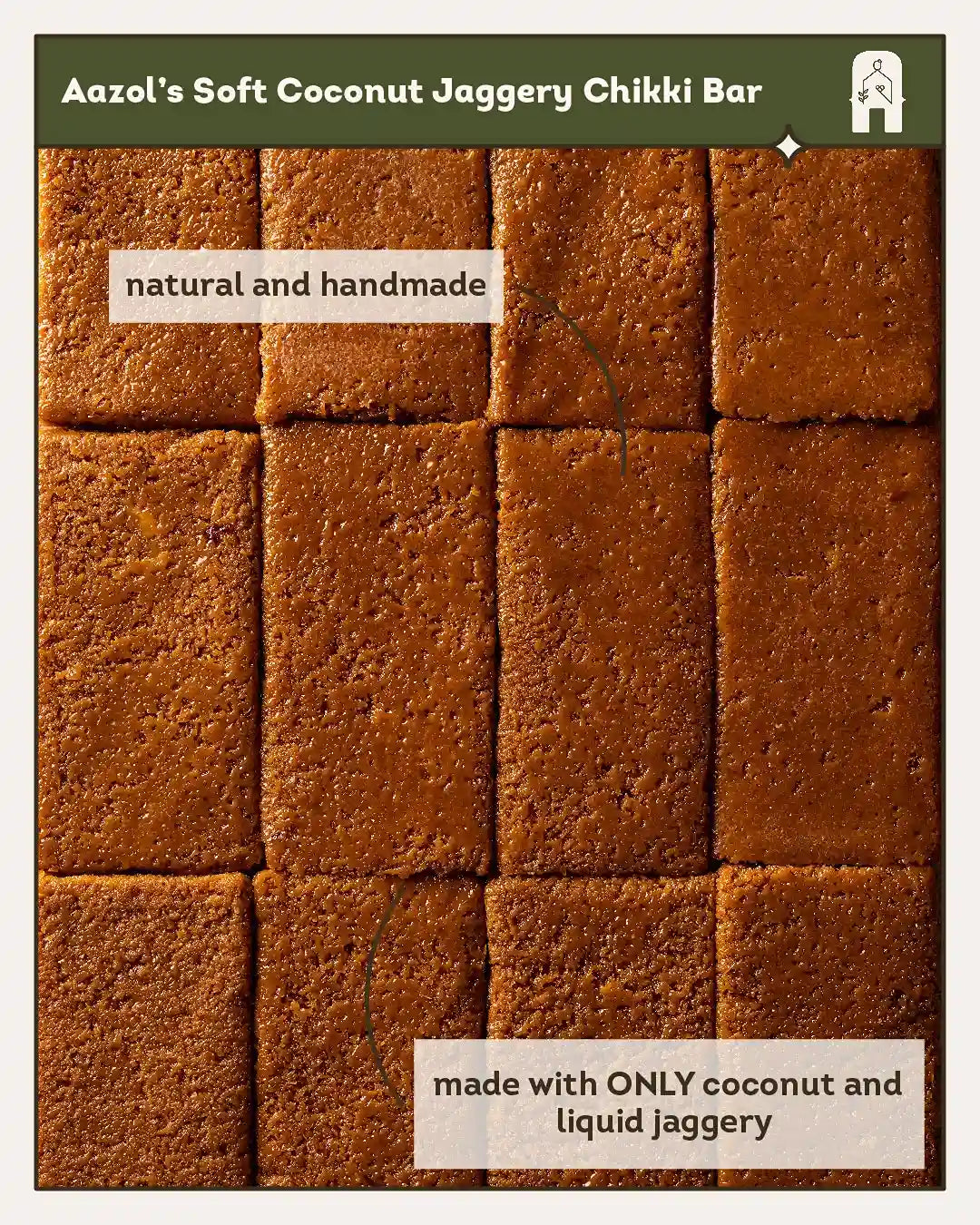 Soft Coconut Jaggery Chikki Bar (3 bars/9 bars)