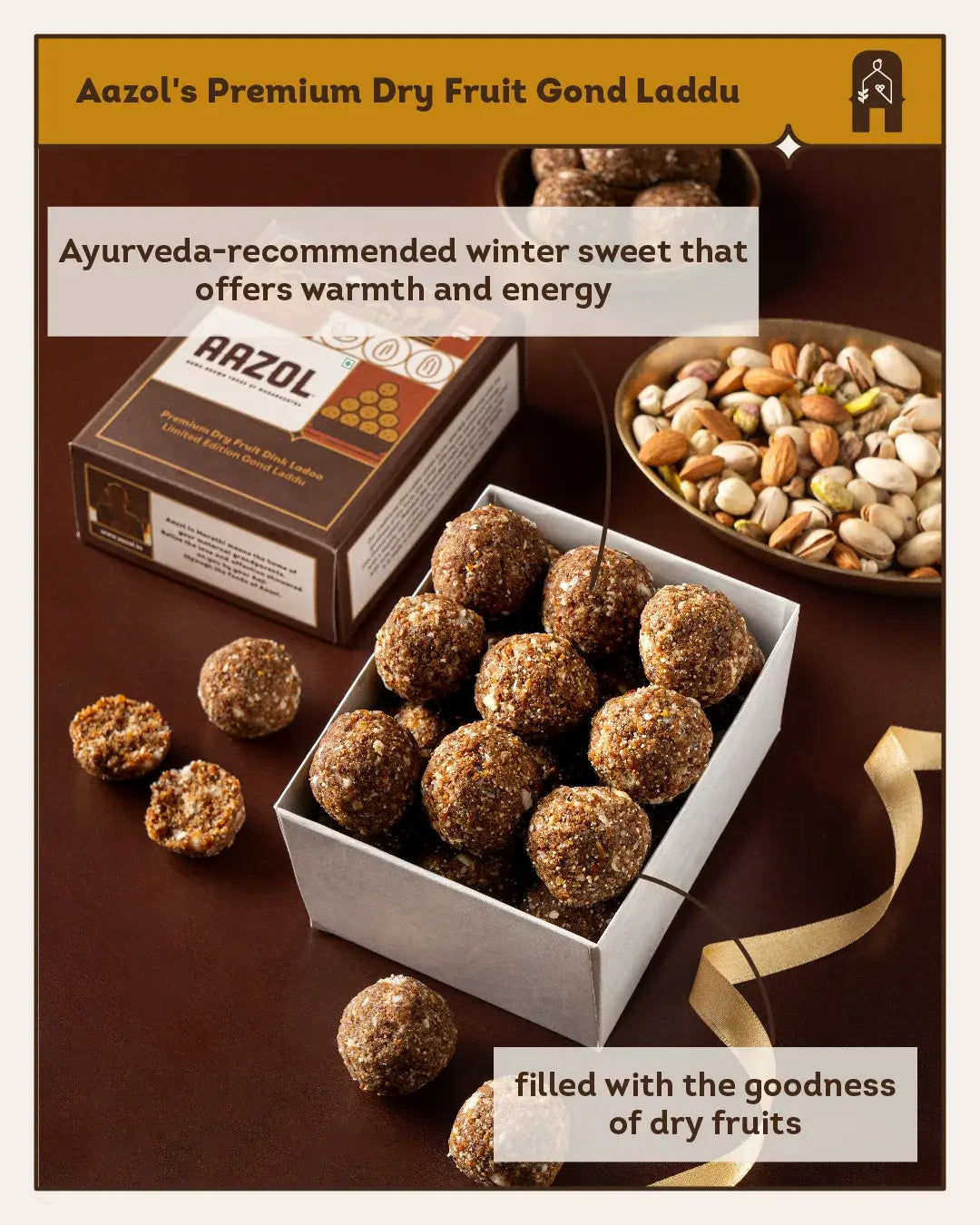 Premium Dry Fruit Gond Laddu: Limited Edition Dink Ladoo (450g/900g)