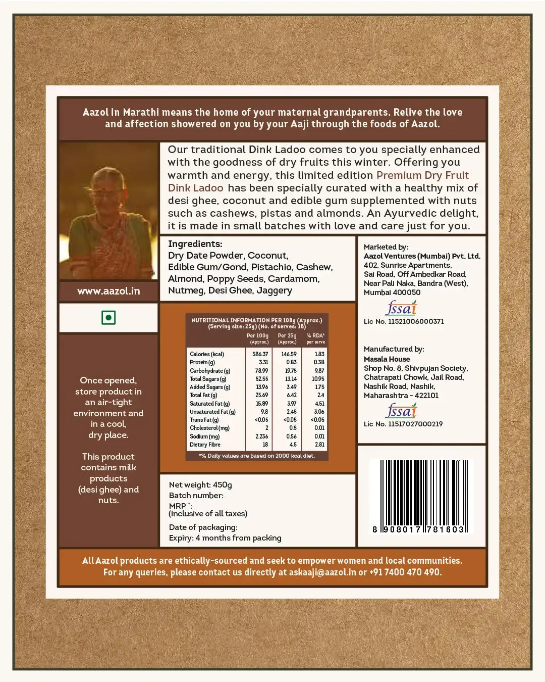 Premium Dry Fruit Gond Laddu: Limited Edition Dink Ladoo (450g/900g)