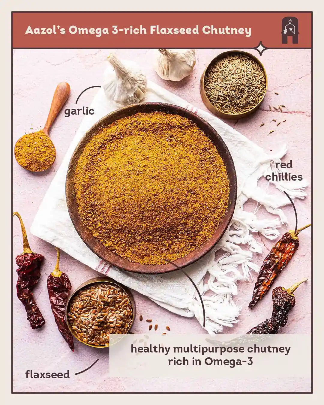 Omega 3-rich Flaxseed Chutney (200g/600g)