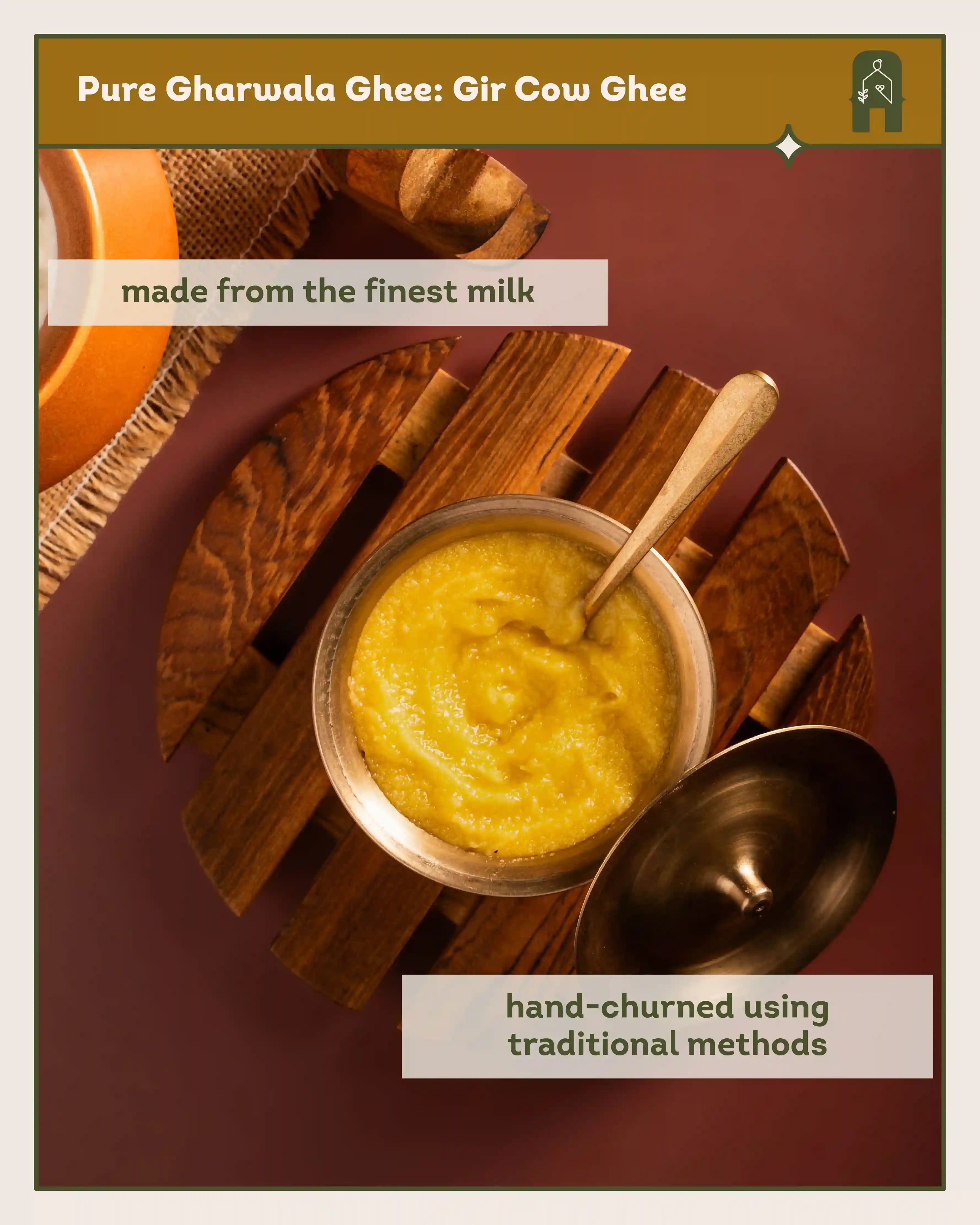 Pure Gharwala Ghee: Gir Cow Ghee (500ml/1L)