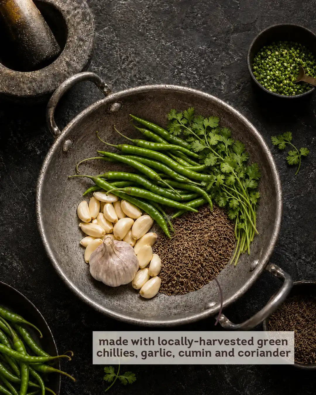 Green Chilli Chutney: Kolhapuri Thecha