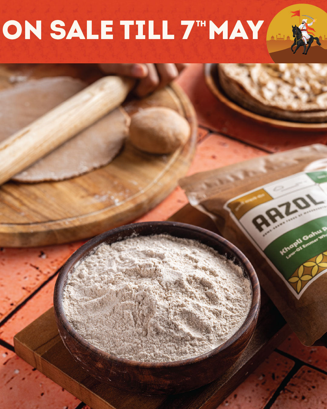 Low Gluten Khapli Atta: Emmer Wheat Flour (500g/2kg/5kg)