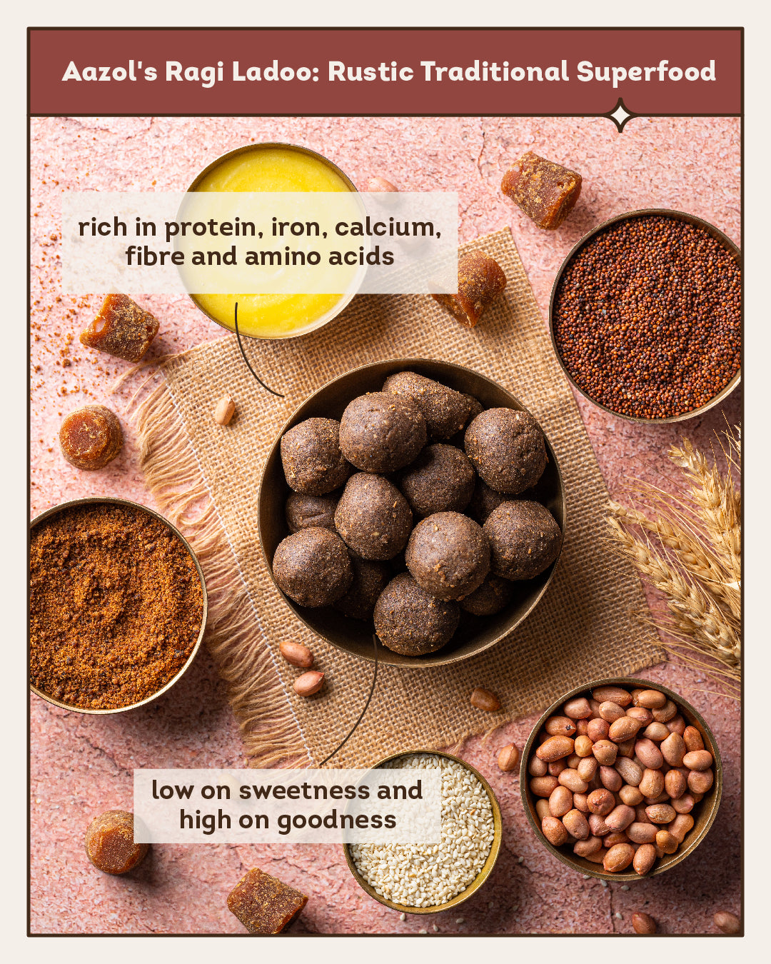 Ragi Ladoo: Rustic Traditional Superfood - 350g (Pack of 1/Pack of 2)
