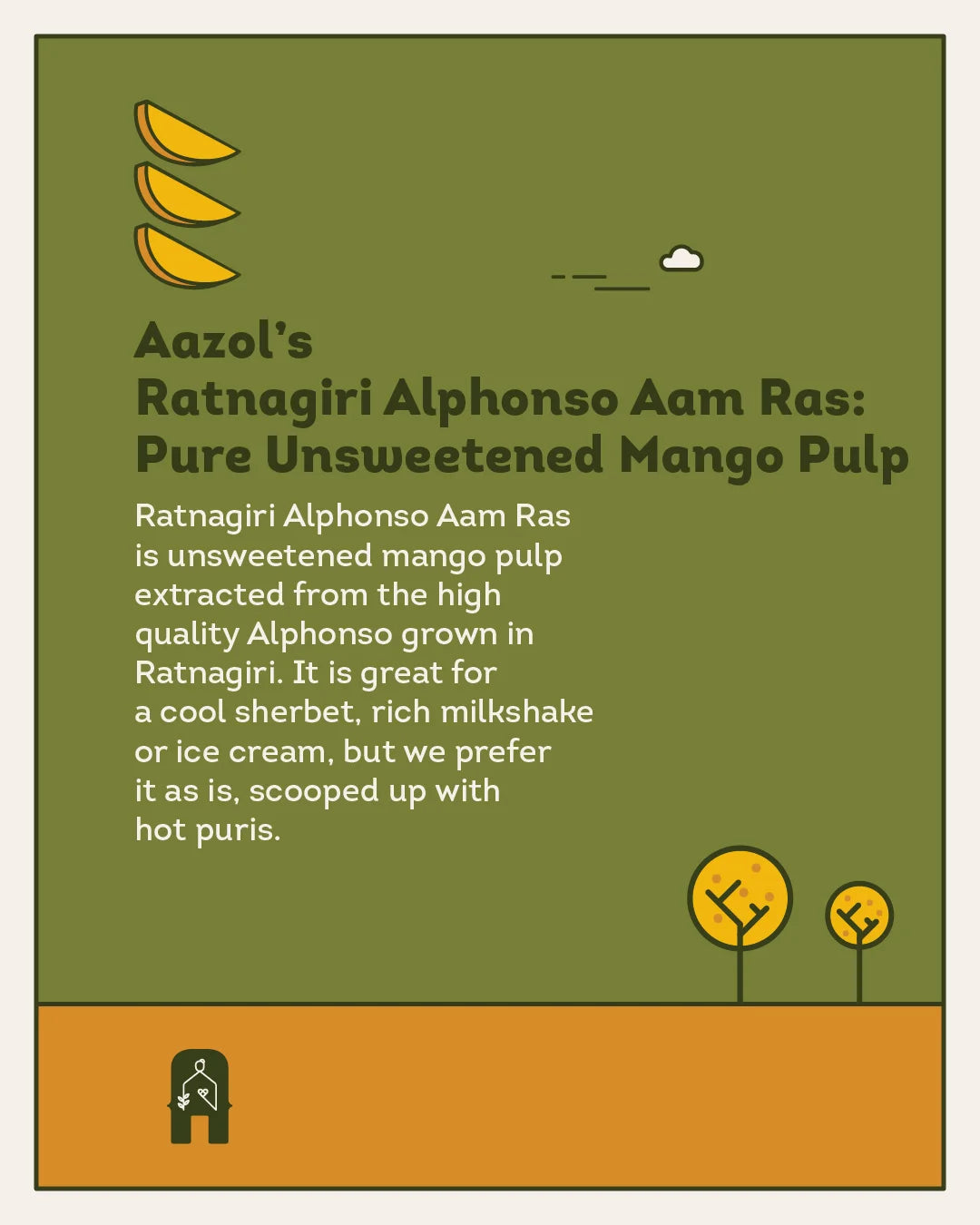 Ratnagiri Alphonso Aam Ras: Pure Unsweetened Mango Pulp - 850g