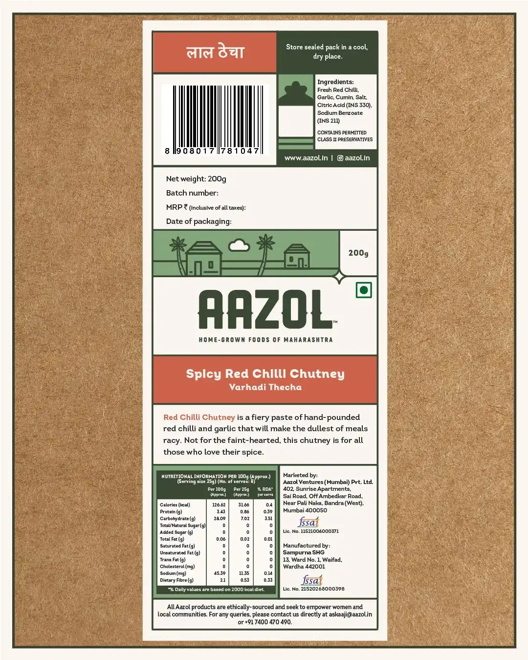 Fresh Red & Green Chilli Chutneys Combo - 400g