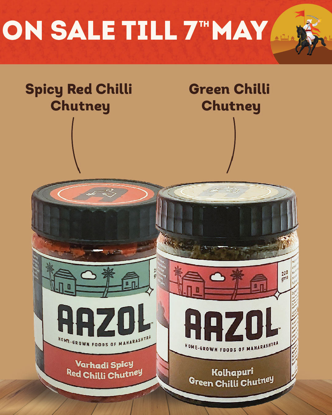 Fresh Red & Green Chilli Chutneys Combo - 400g
