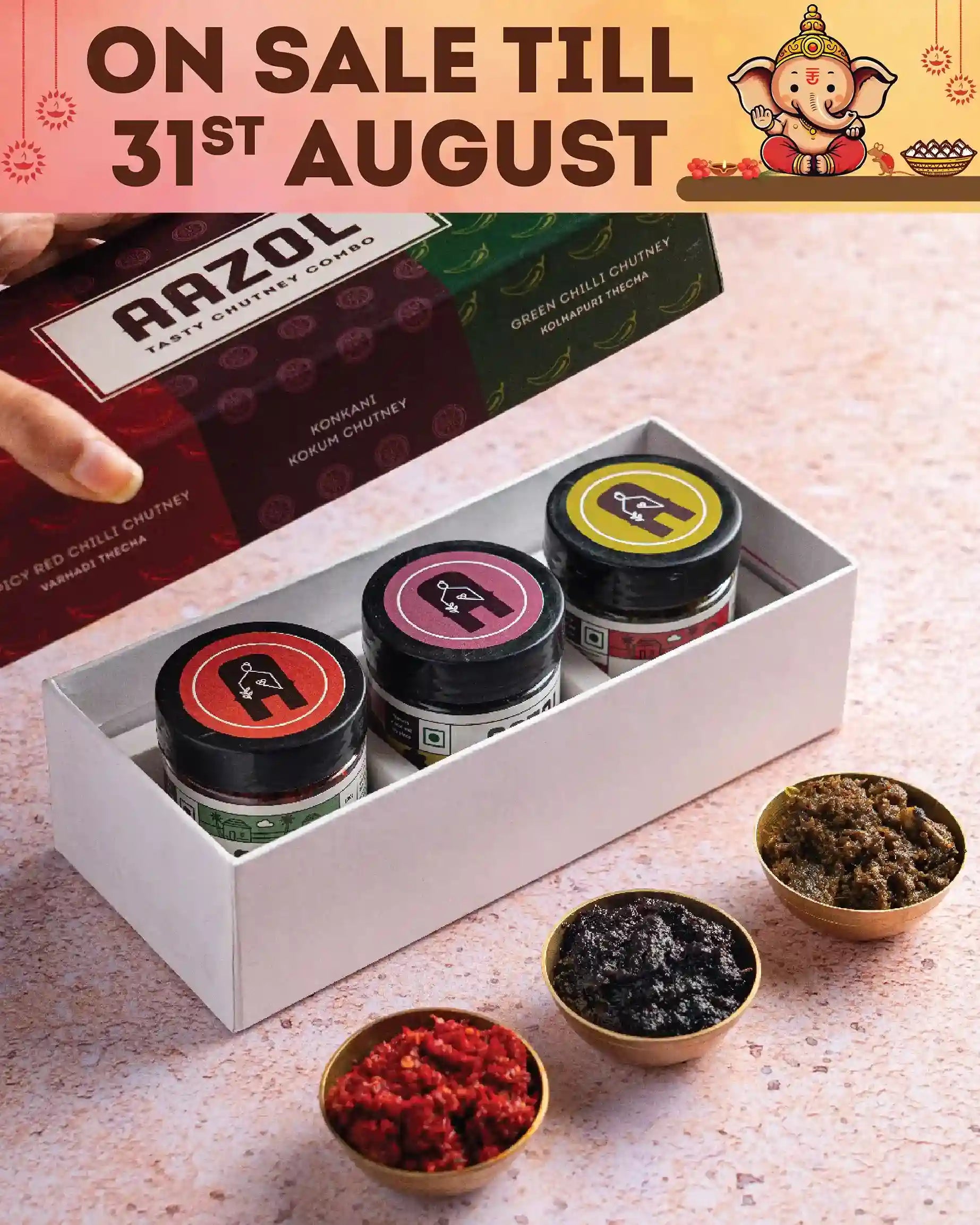 Tasty Chutney Combo: Red Chilli, Kokum & Green Chilli - 300g