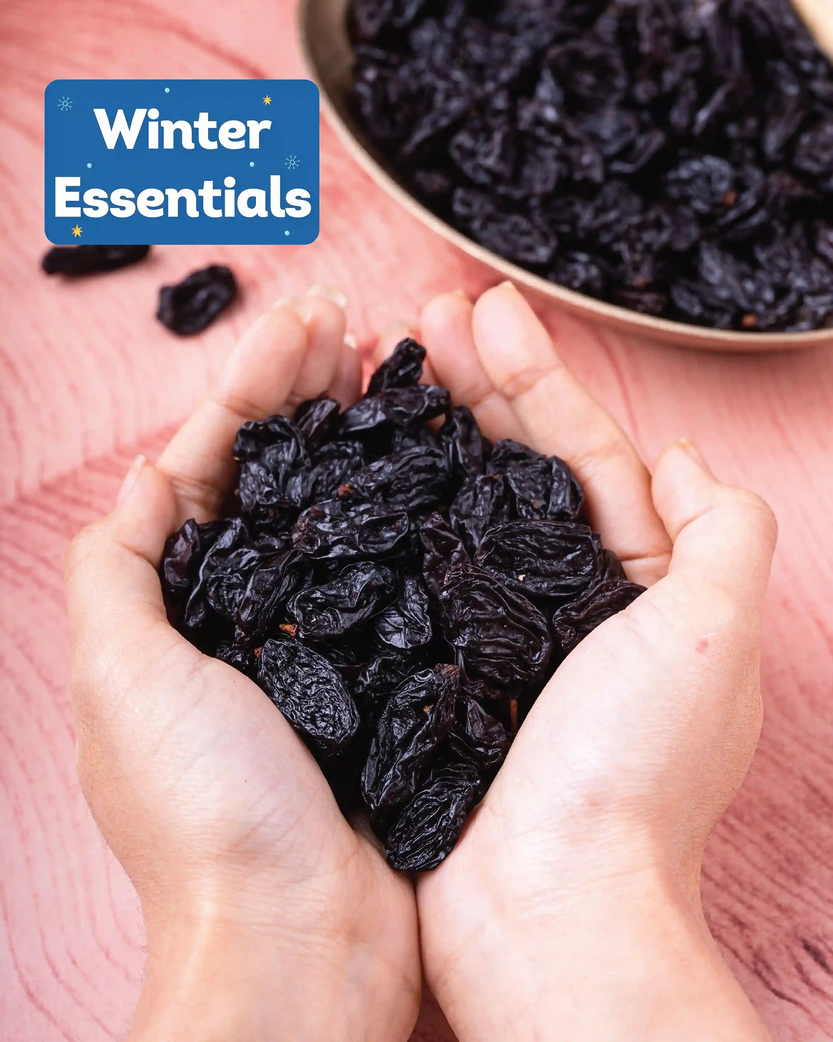Jumbo Black Raisins: Nashik's Seedless Kismis (250g/1kg)