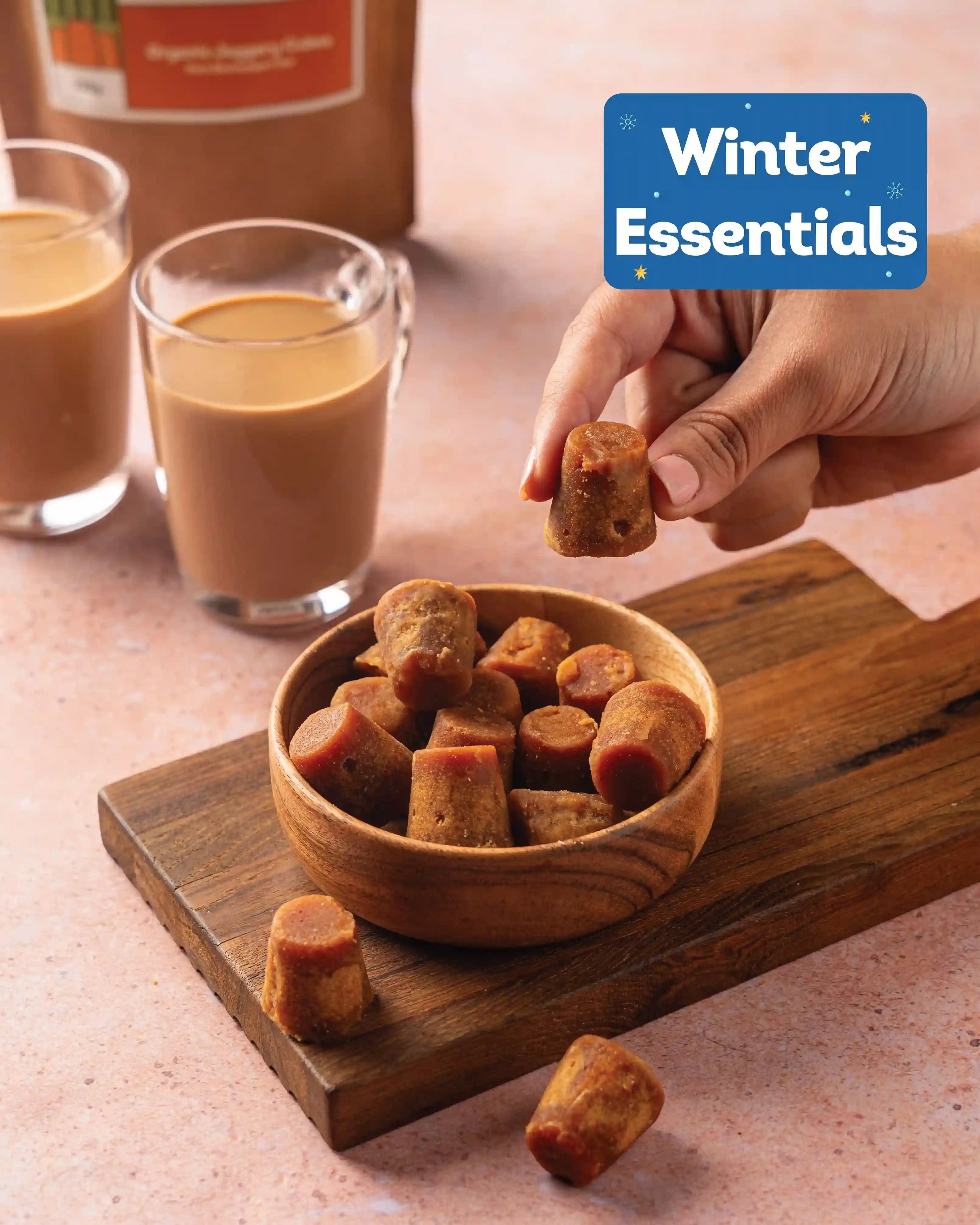 Organic Jaggery Cubes: Pure Shrirampuri Gur (650g/1.3kg/1.95kg)