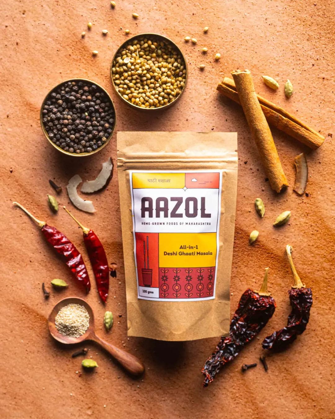 Ghati Masala: Spicy Vegetarian Masala - 100g Aazol