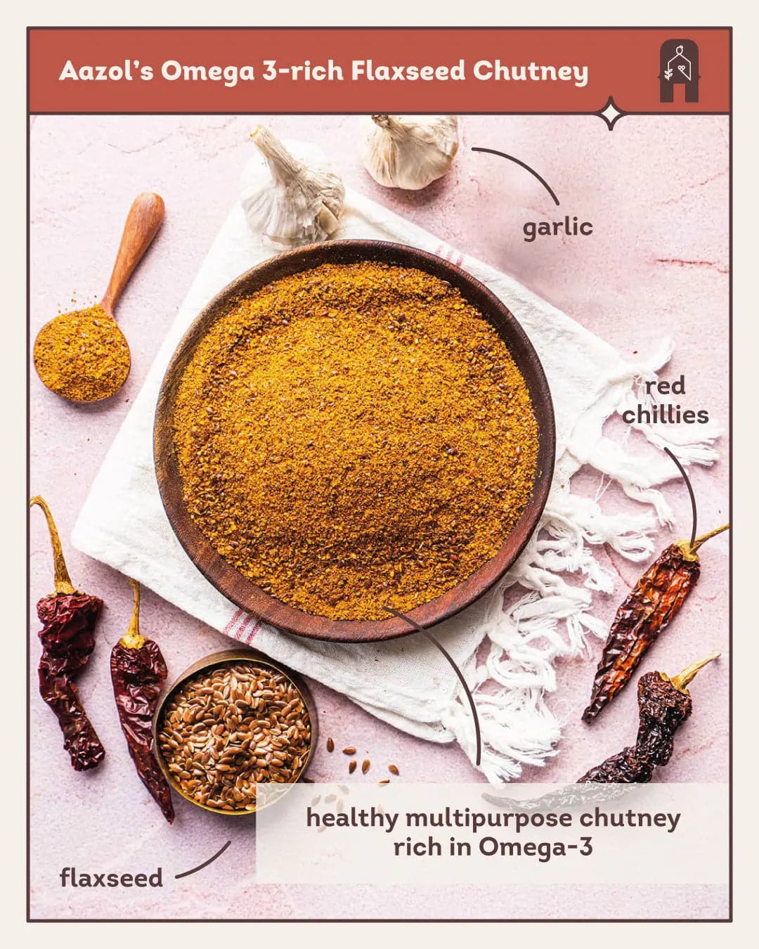 Omega 3-rich Flaxseed Chutney - 200g Aazol