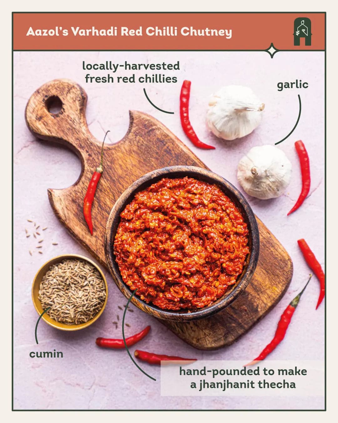 Varhadi Spicy Red Chilli Chutney - 200g Aazol