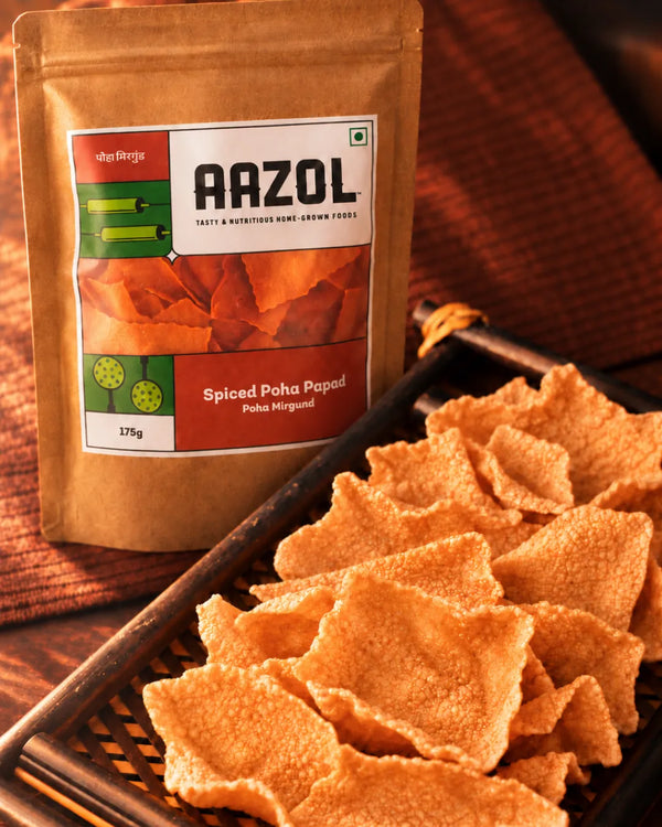 Spiced Poha Papad: Poha Mirgund