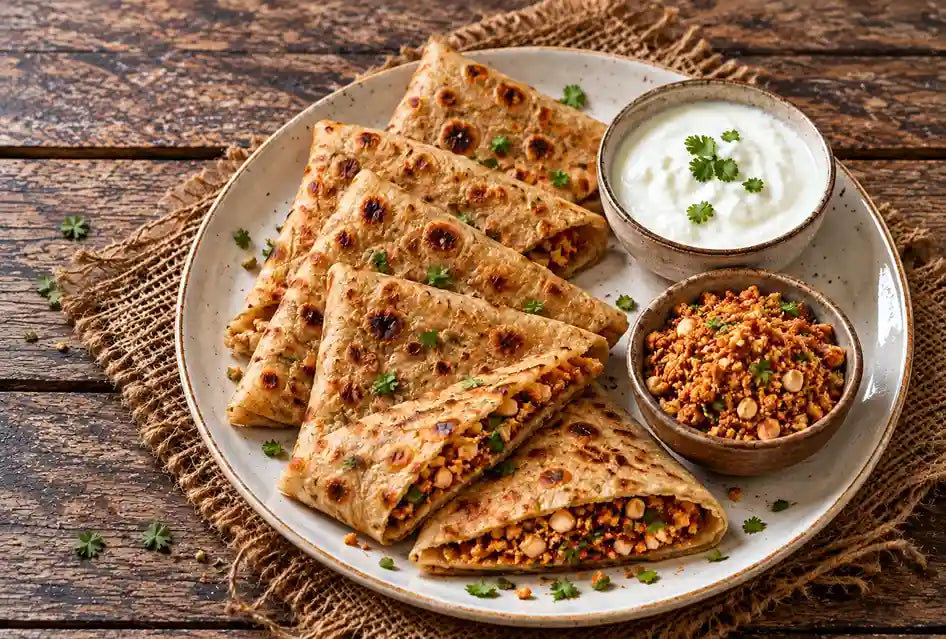 Solapuri Peanut Chutney Stuffed Paratha