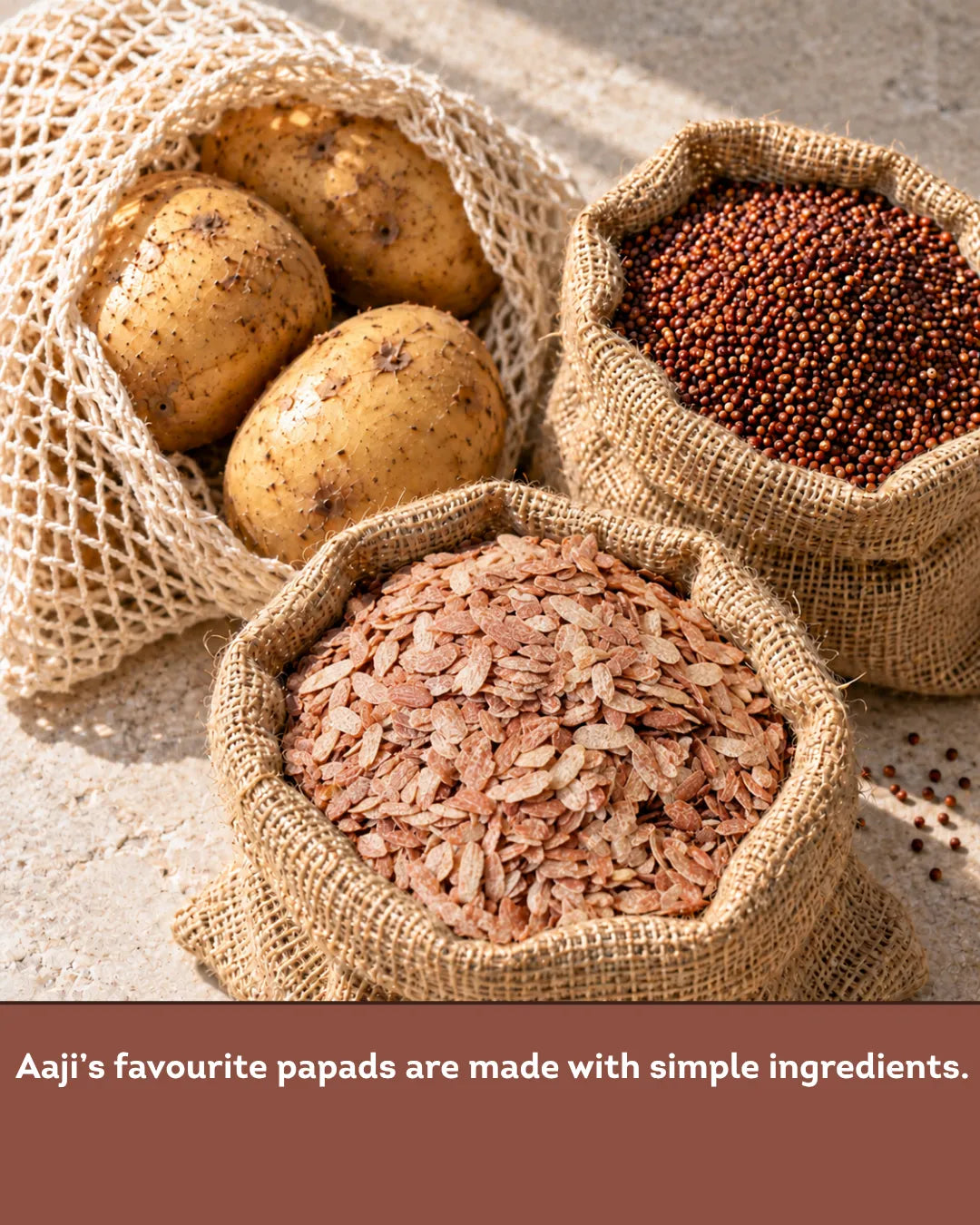 Aaji's Favourite Papads: Batata | Ragi | Poha