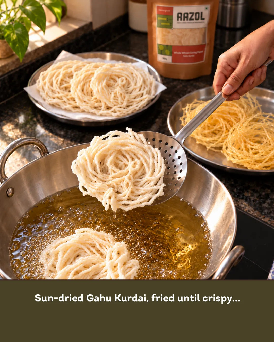Whole Wheat String Papad: Gahu Kurdai