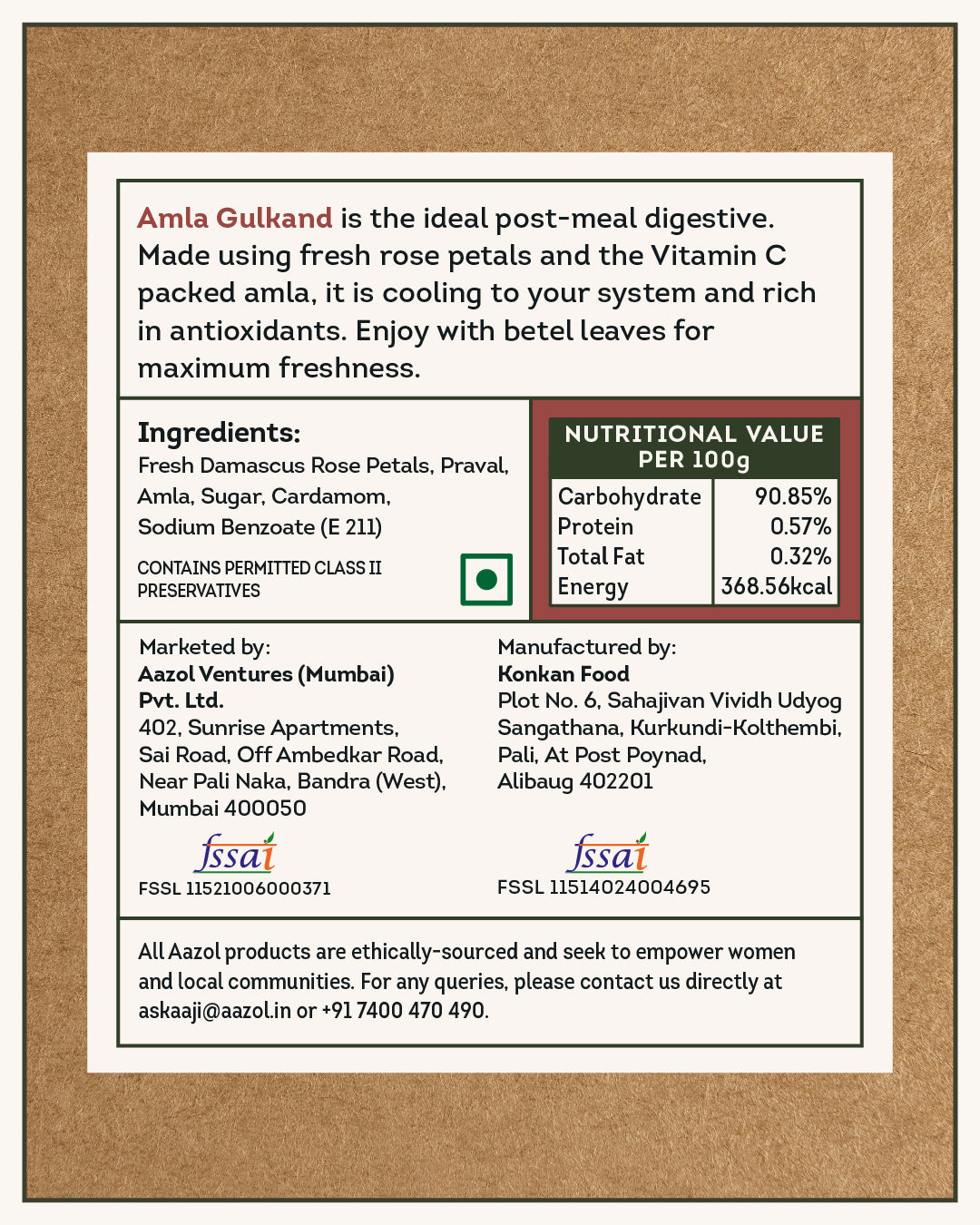 Bestselling Sweets Combo (Amla Gulkand: Vitamin C- rich Cooling Digestive - 200g + Soft Coconut Jaggery Chikki - 30pcs)