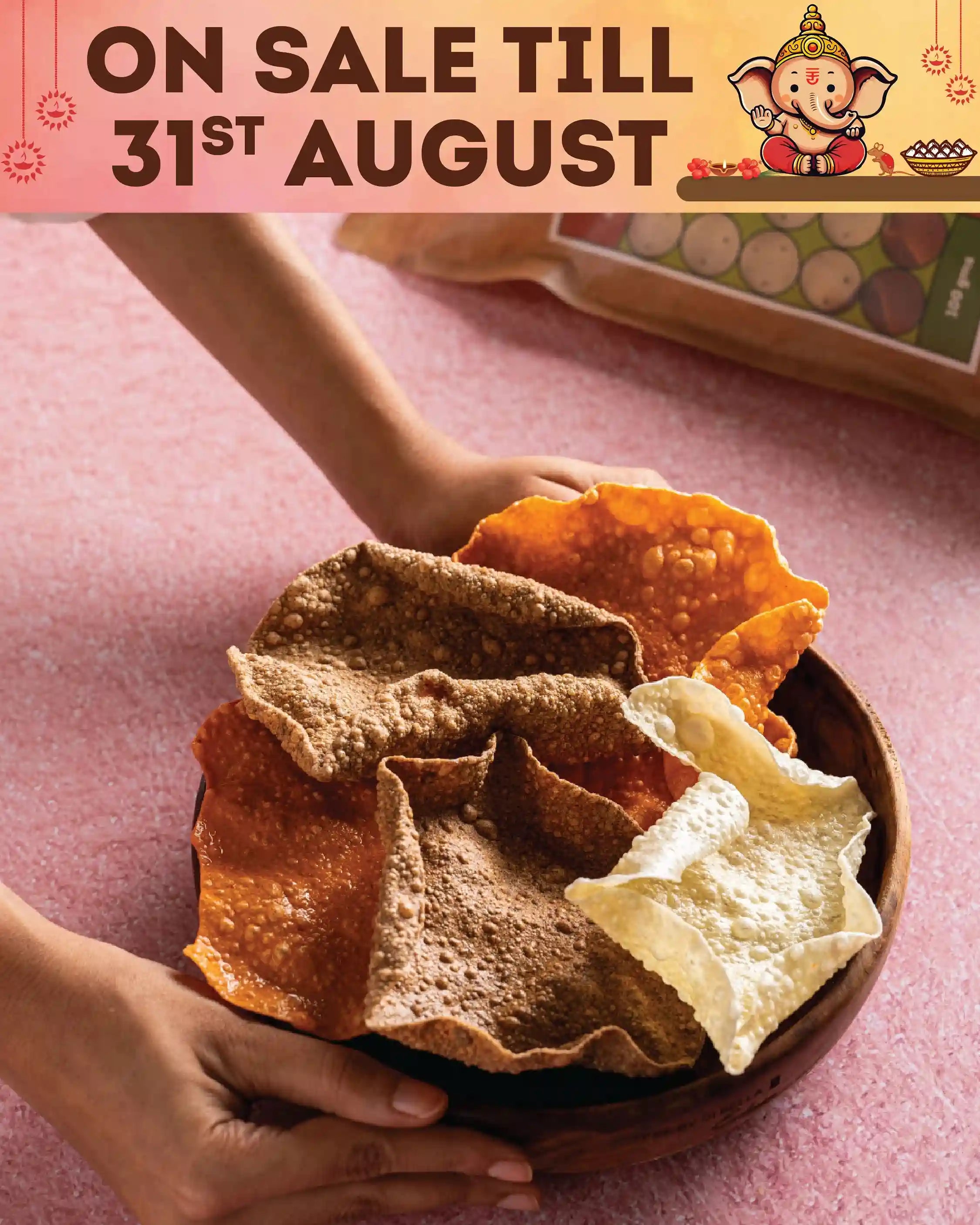 Aaji's Favourite Papads: Batata | Ragi | Poha (100g/400g)