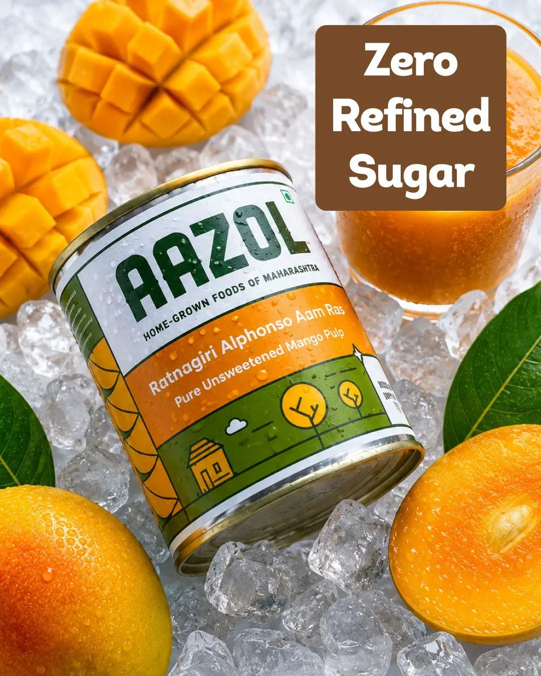 Ratnagiri Alphonso Aam Ras: Pure Unsweetened Mango Pulp