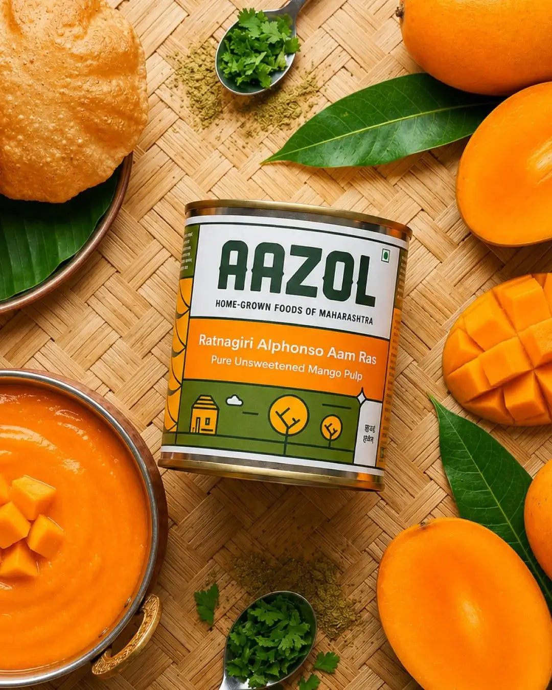 Ratnagiri Alphonso Aam Ras: Pure Unsweetened Mango Pulp
