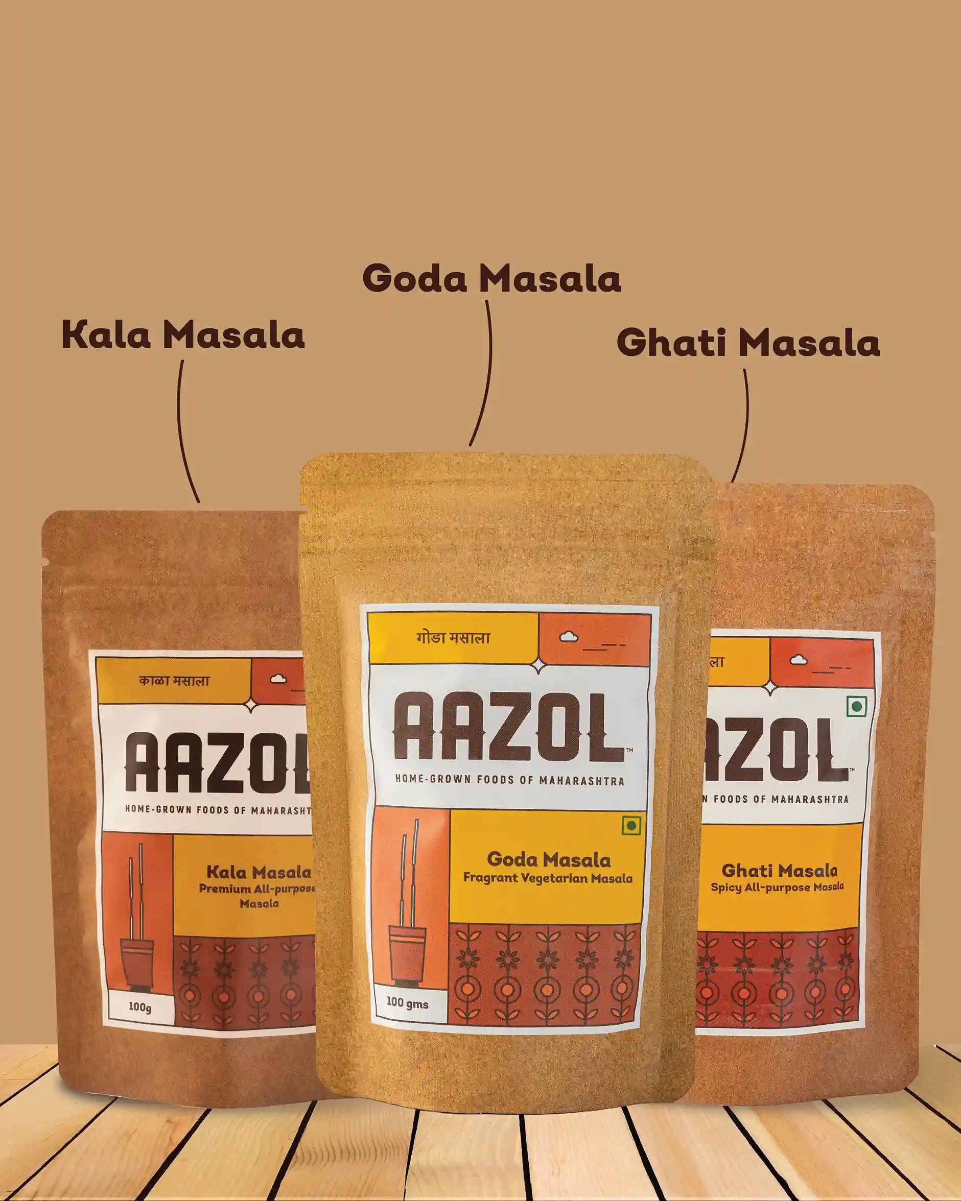 Aazol's Hinterland Masalas Combo - Kala Masala, Goda Masala & Ghati Masala