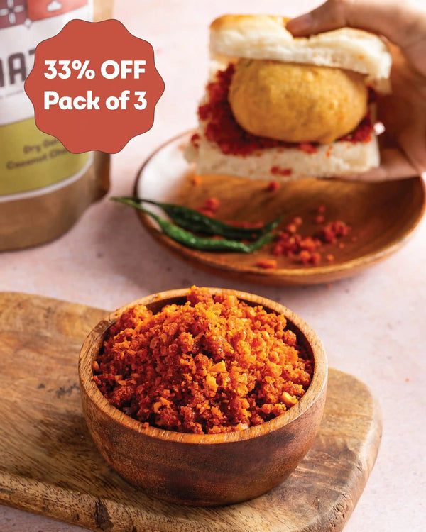 Dry Garlic Coconut Chutney: Vada Pav Masala