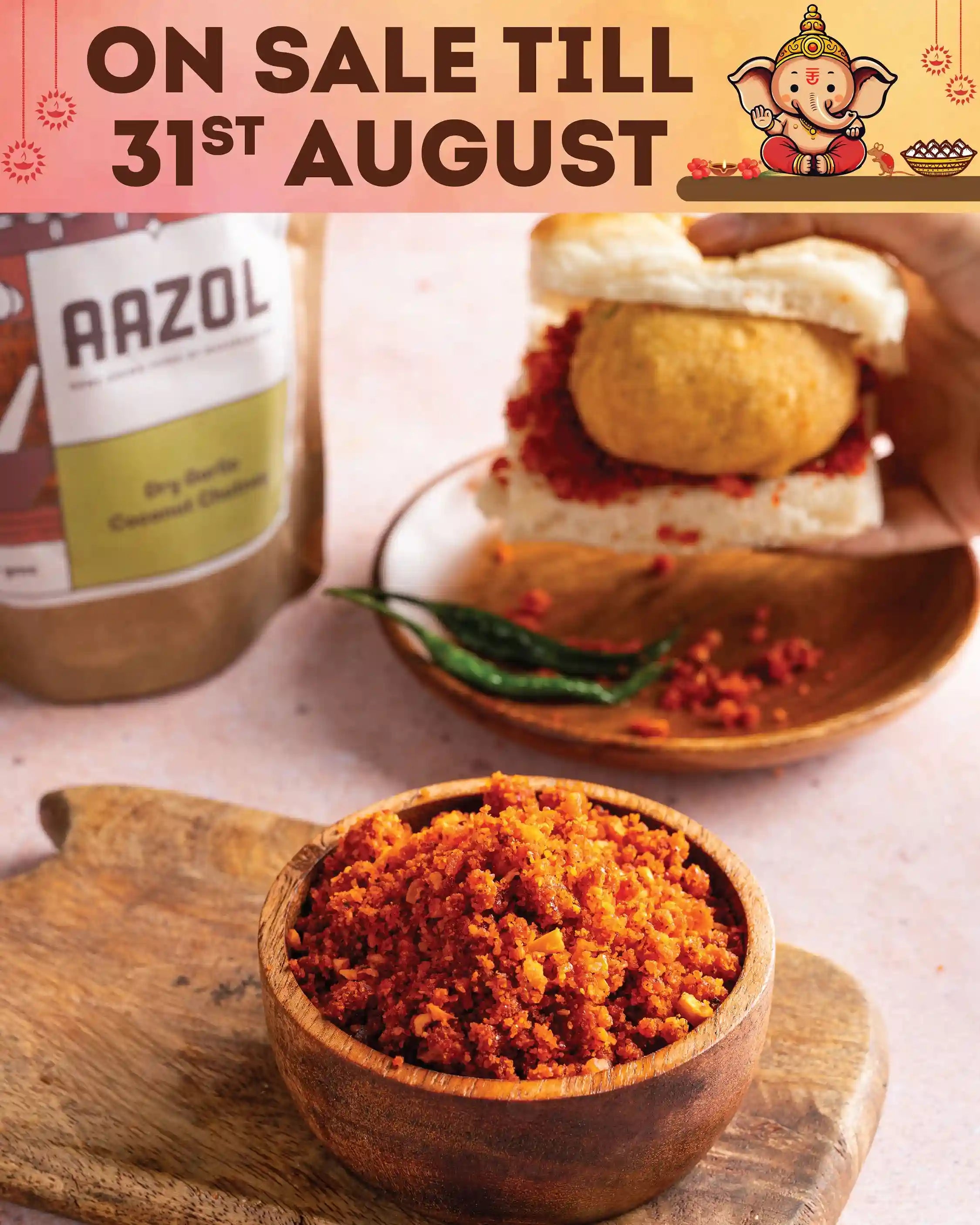 Dry Garlic Coconut Chutney: Vada Pav Masala (200g/600g)
