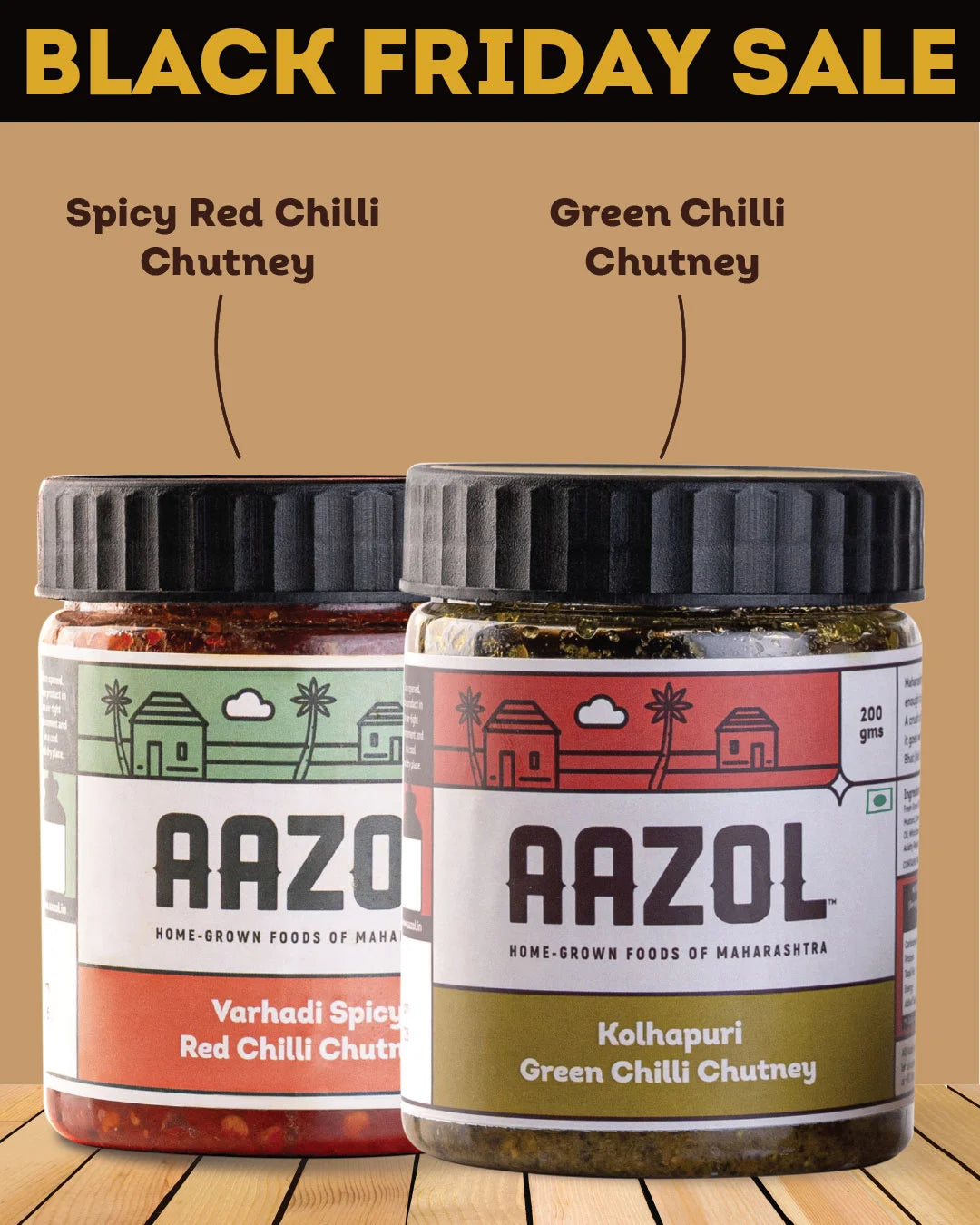 Fresh Red & Green Chilli Chutneys Combo - 400g