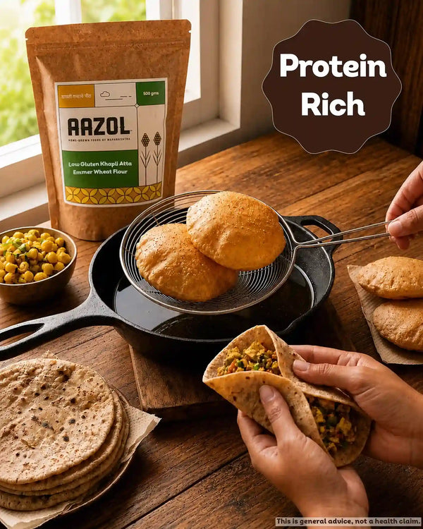 Low Gluten Khapli Atta: Emmer Wheat Flour