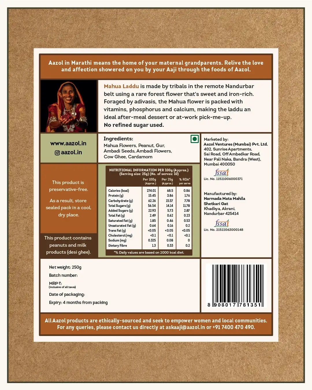 Mahua Laddu: Forest Flower and Jaggery Nutri Ball (250g/450g)