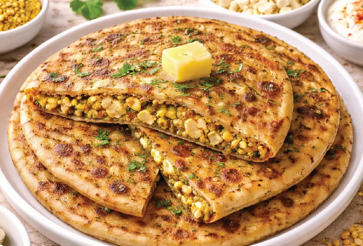 Moong Dal Paneer Paratha 