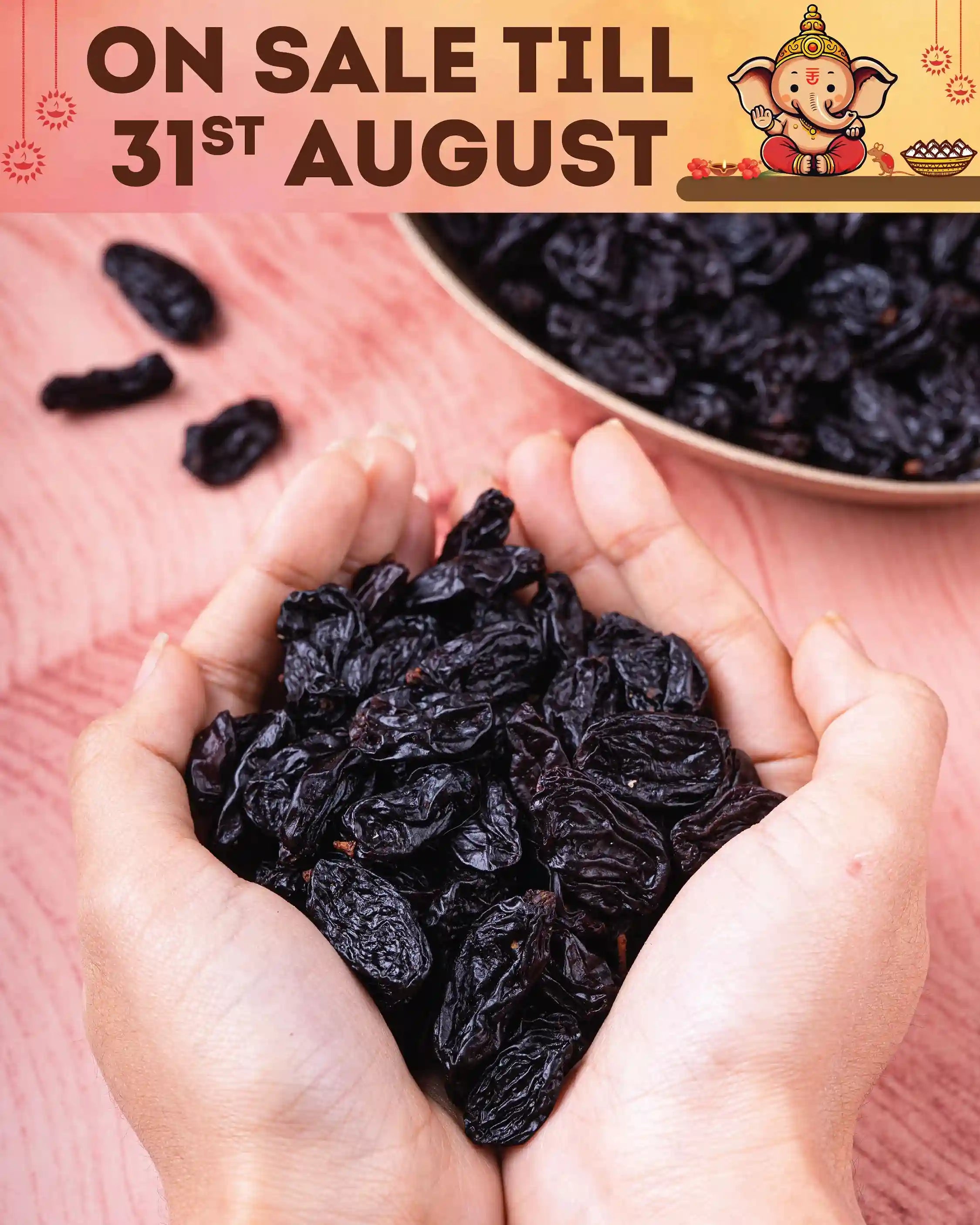 Jumbo Black Raisins: Nashik's Seedless Kismis (250g/1kg)