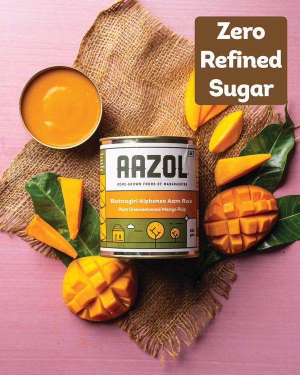 Ratnagiri Alphonso Aam Ras: Pure Unsweetened Mango Pulp