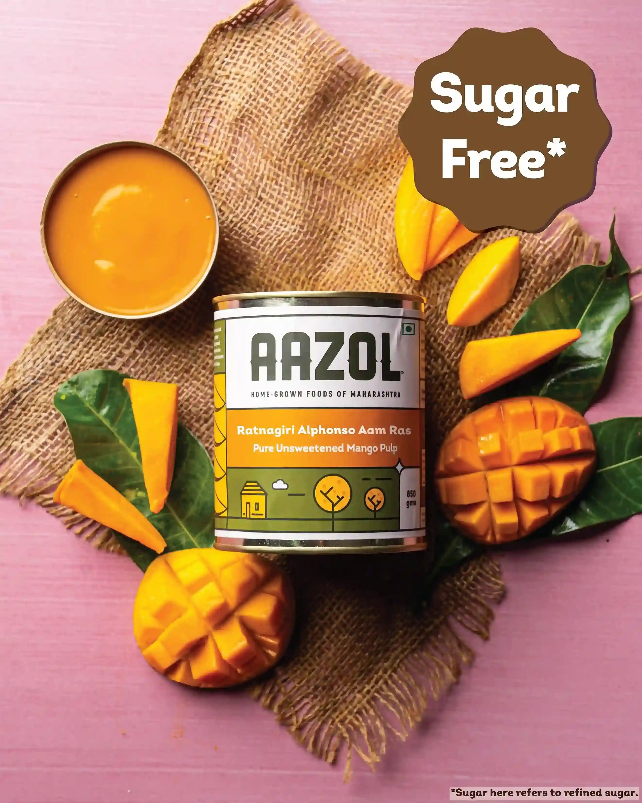 Ratnagiri Alphonso Aam Ras: Pure Unsweetened Mango Pulp