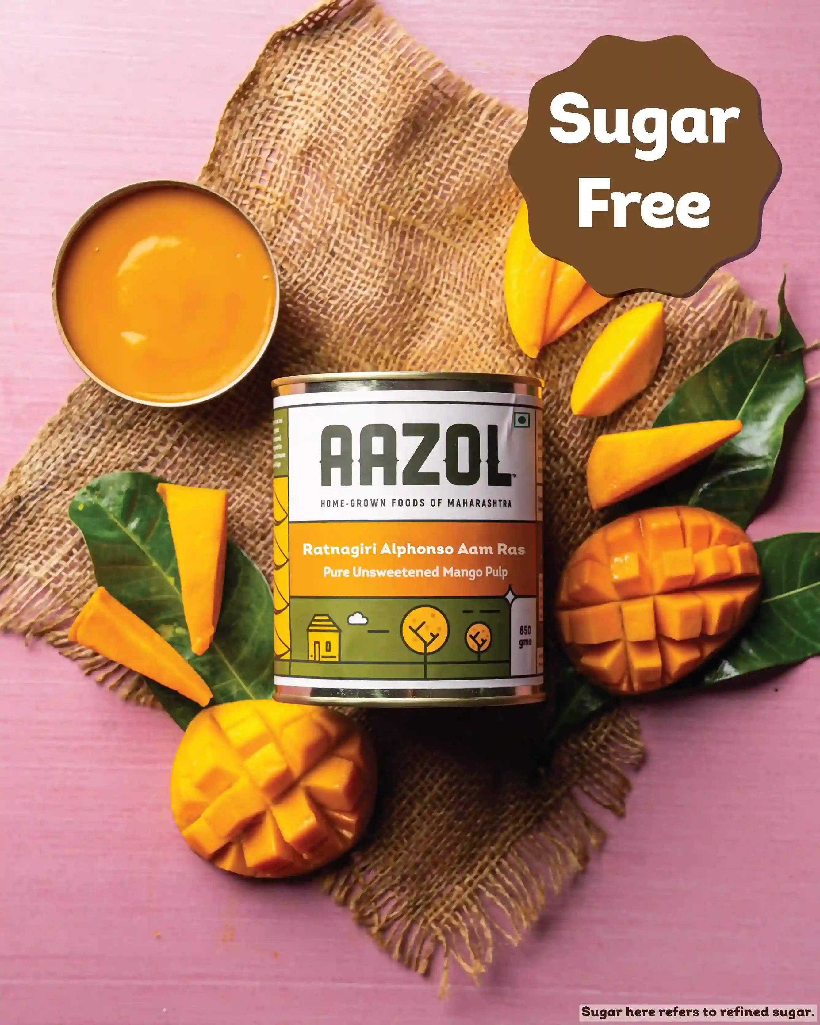 Ratnagiri Alphonso Aam Ras: Pure Unsweetened Mango Pulp