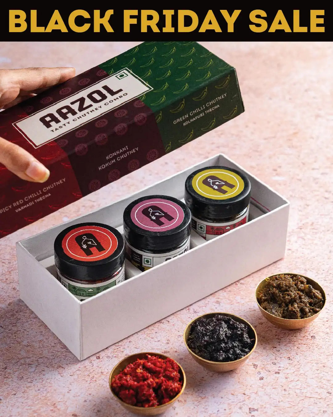 Tasty Chutney Combo: Red Chilli, Kokum & Green Chilli - 300g