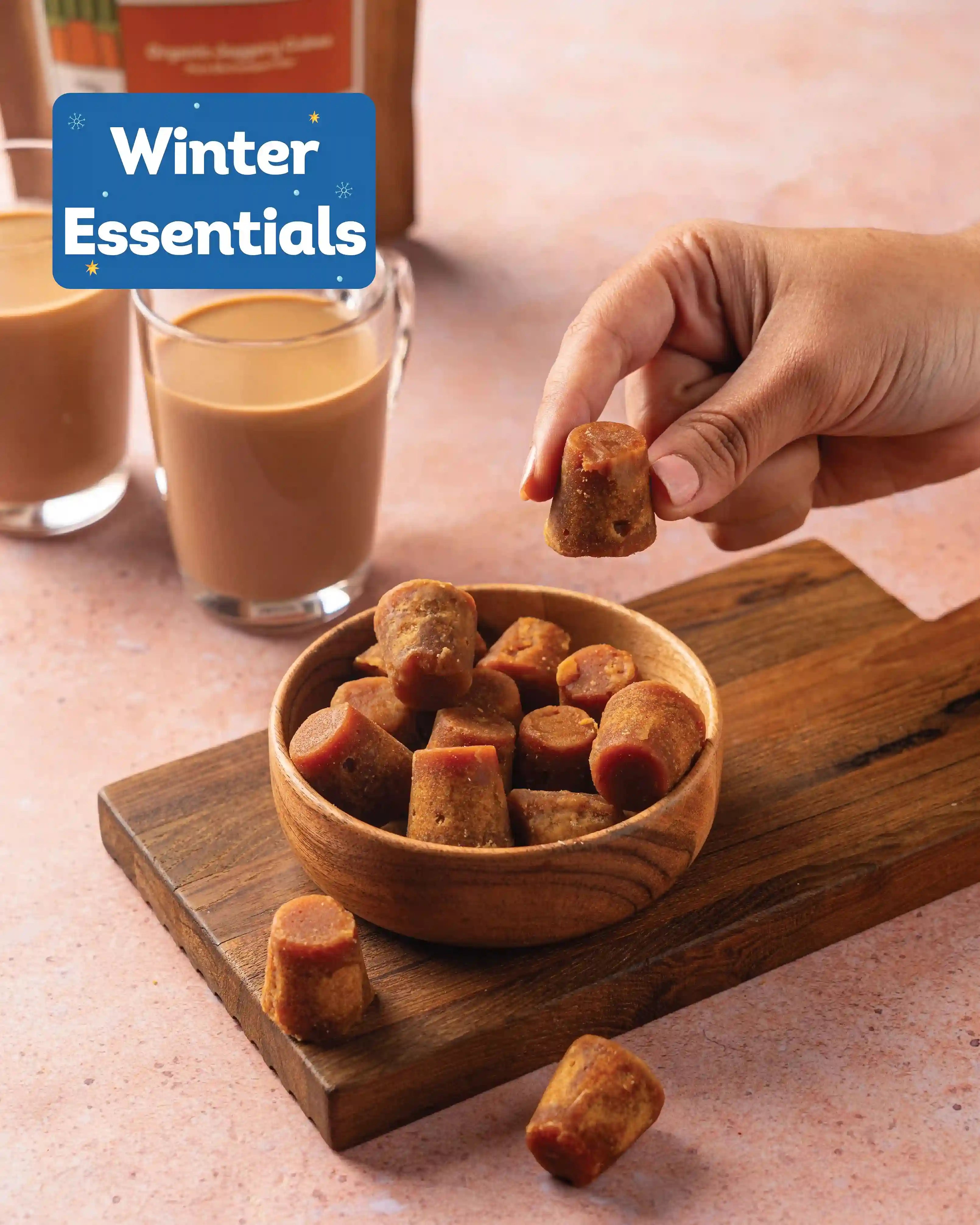 Organic Jaggery Cubes: Pure Shrirampuri Gur (650g/1.3kg/1.95kg)