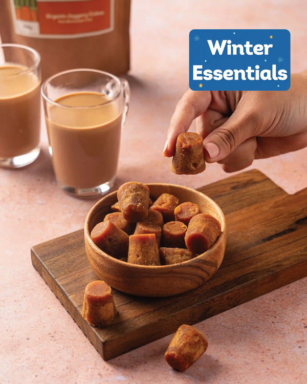 Organic Jaggery Cubes: Pure Desi Ghee Gur (650g/1.95kg)