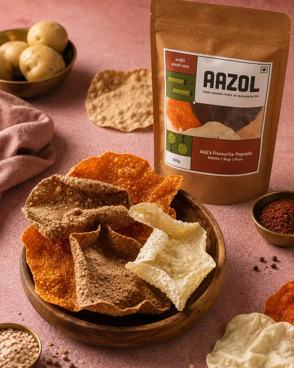 Aaji's Favourite Papads: Batata | Ragi | Poha