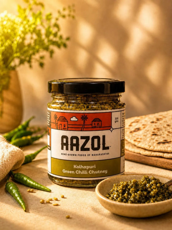 Green Chilli Chutney: Kolhapuri Thecha