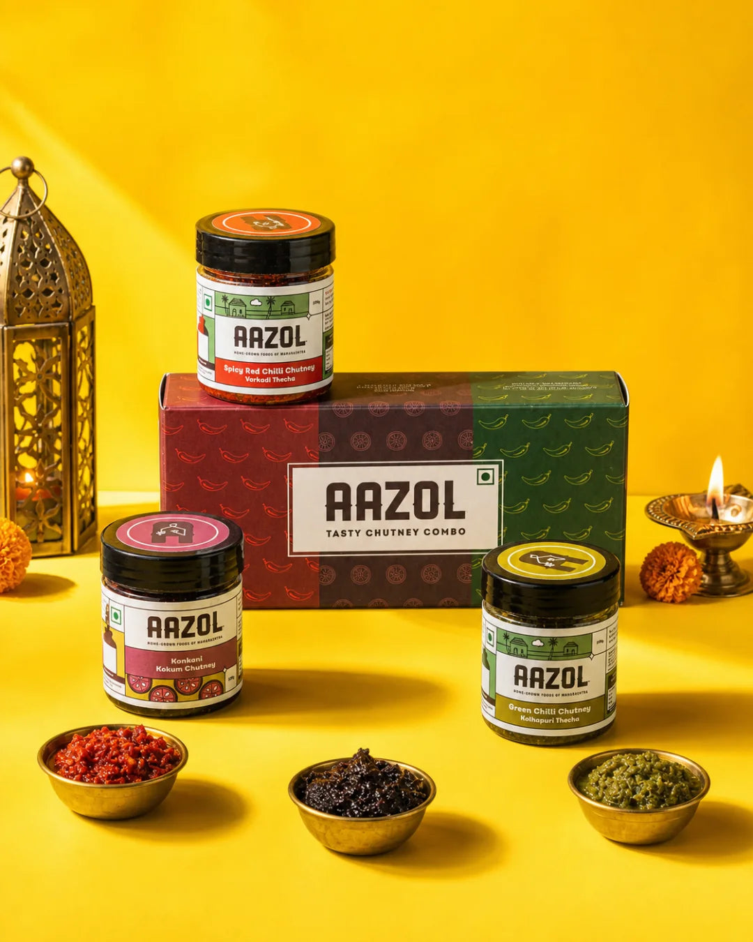 Tasty Chutney Combo: Red Chilli, Kokum & Green Chilli
